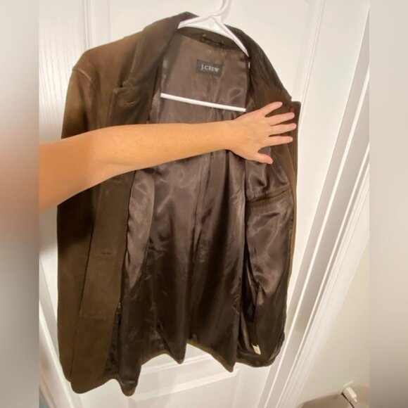 Vintage J. Crew SUEDE Leather Button Up Car Coat, Dark Brown, SOFT, Men’s Large - Picture 3 of 12